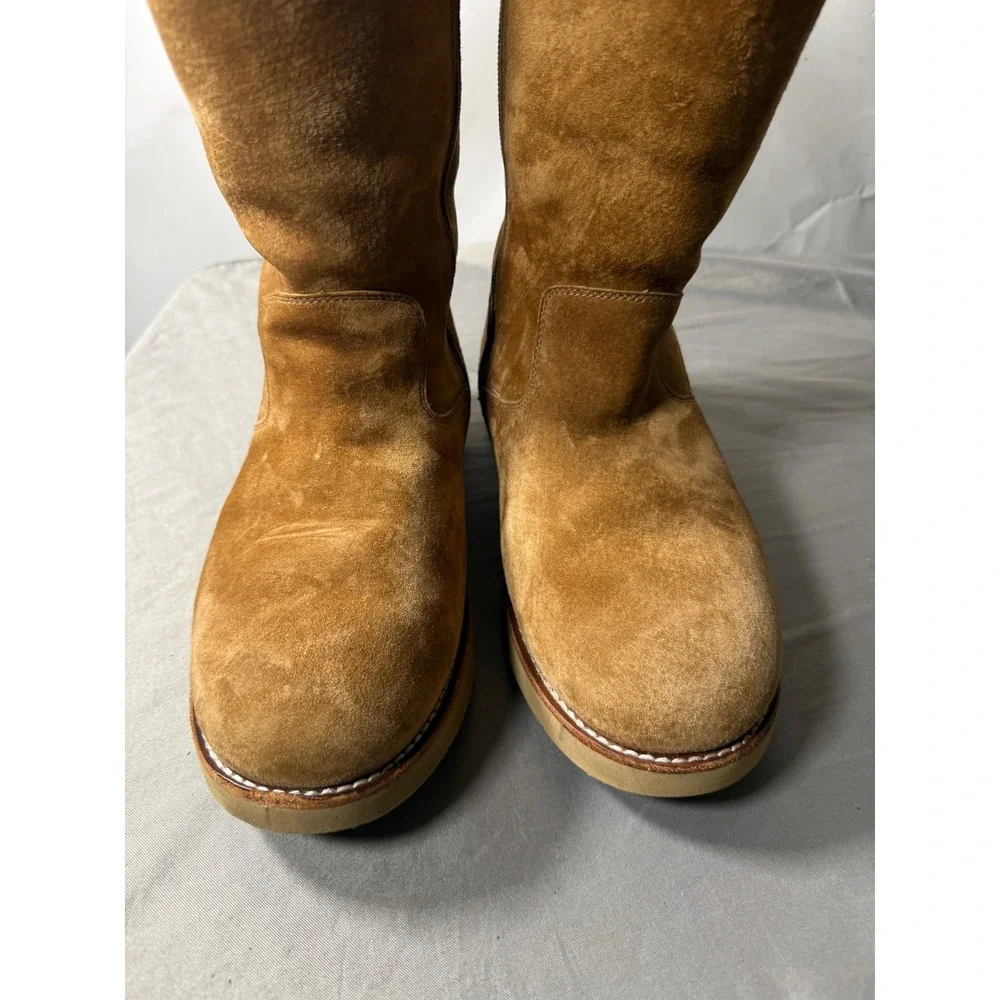 UGG Australia Women's Size 10 Chestnut Suede Shearling Lined Tall Zip Boots